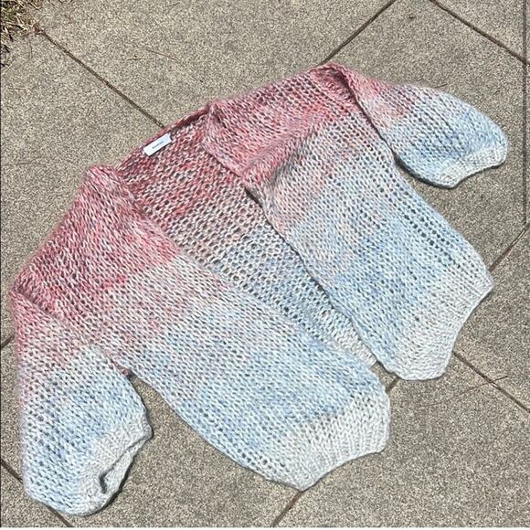 Maiami Mohair Big Open Knit Cardigan Gradient Fade - Picture 5 of 8
